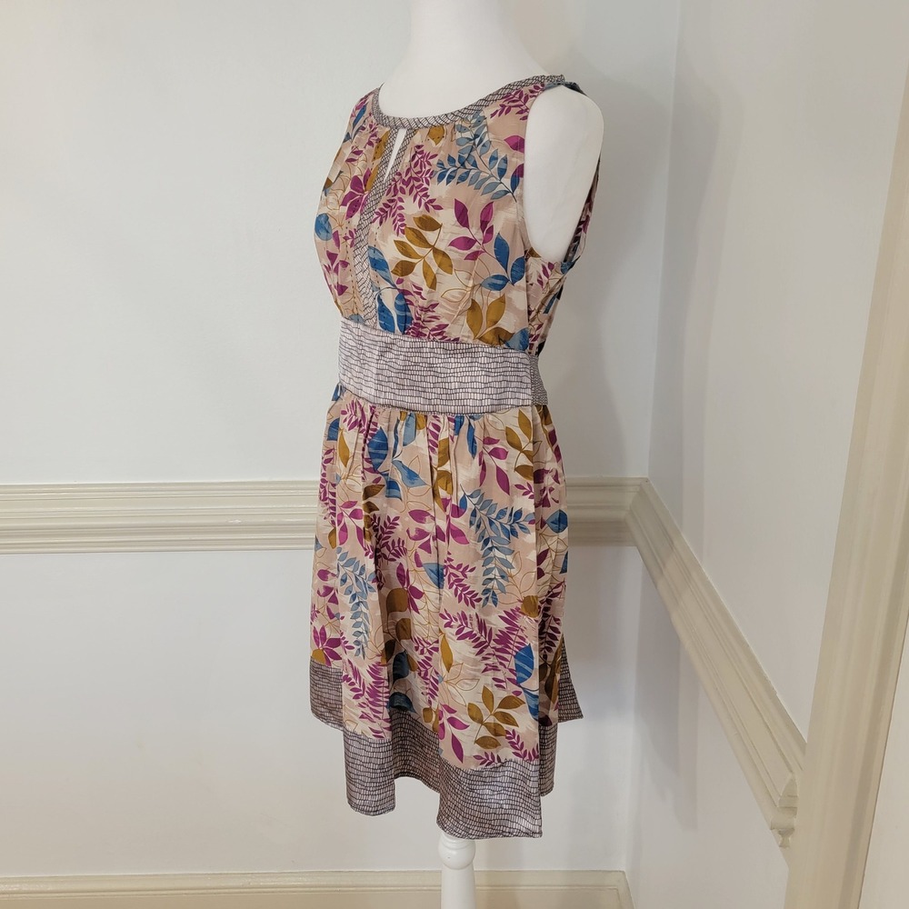 Forever 21‎ Floral Sleeveless Fit Flare Dress Tie Back Waist Boho Mini Size M - Picture 3 of 11